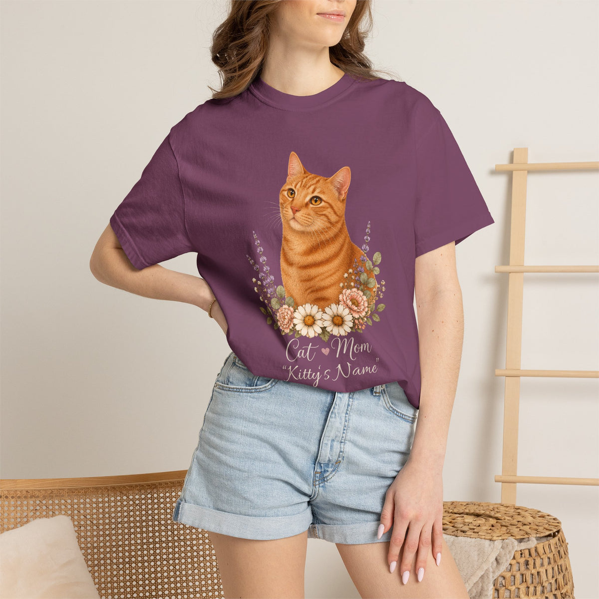 Personalized Orange Tabby Cat Comfort Colors® T-Shirt