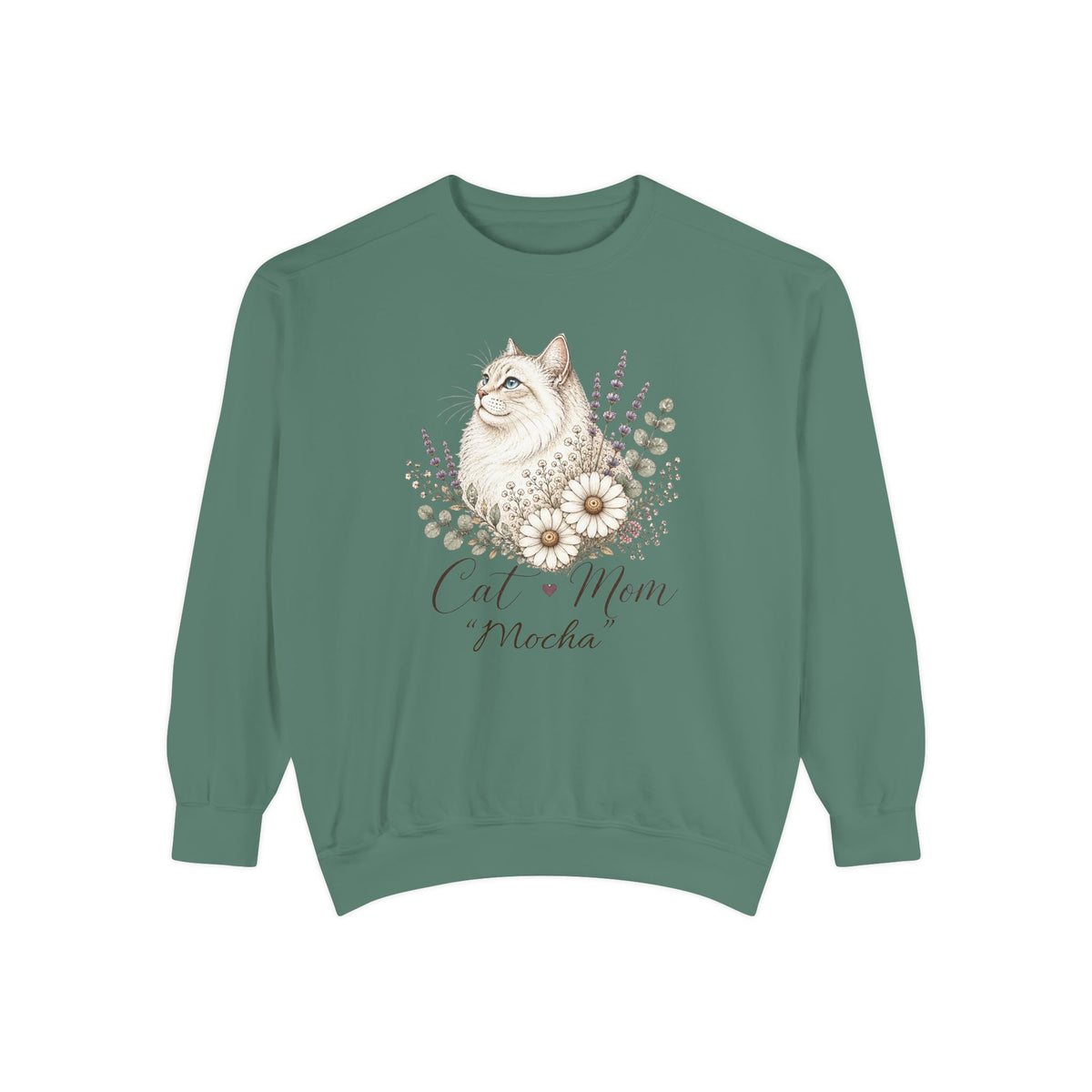 Personalized Cat Mom Comfort Colors® Sweatshirt