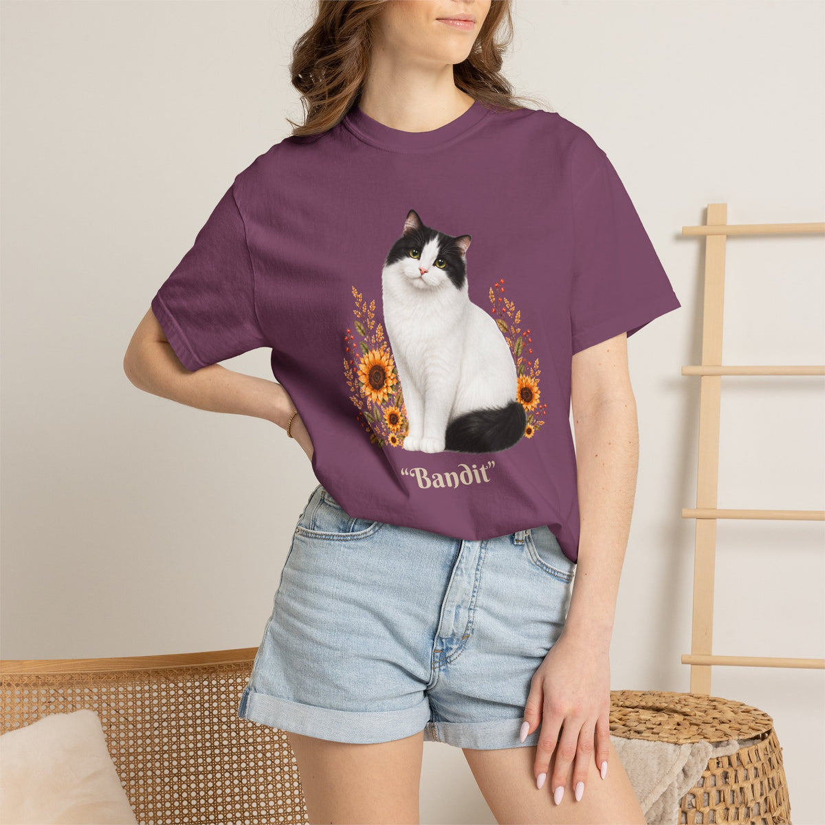 Personalized Turkish Van Sunflower Comfort Colors® T-Shirt