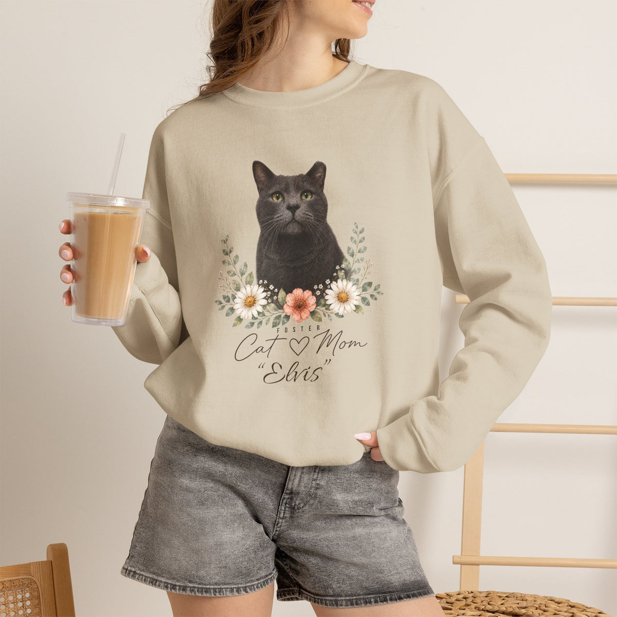 Personalized Foster Cat Mom Gildan® Sweatshirt