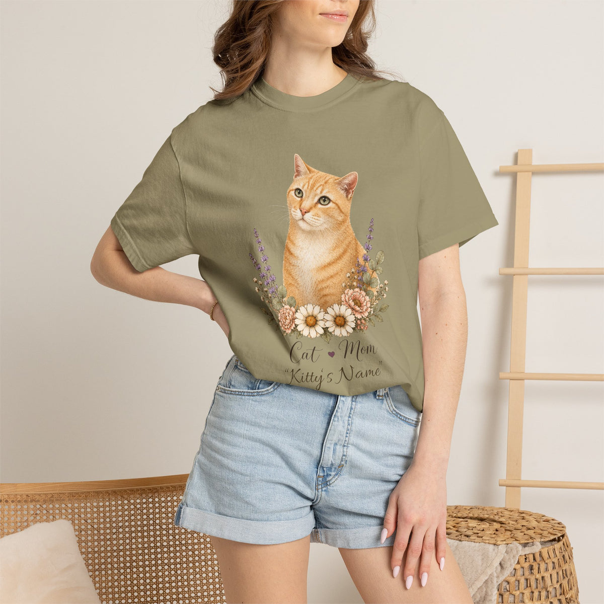 Personalized Orange Tabby Cat Comfort Colors® T-Shirt