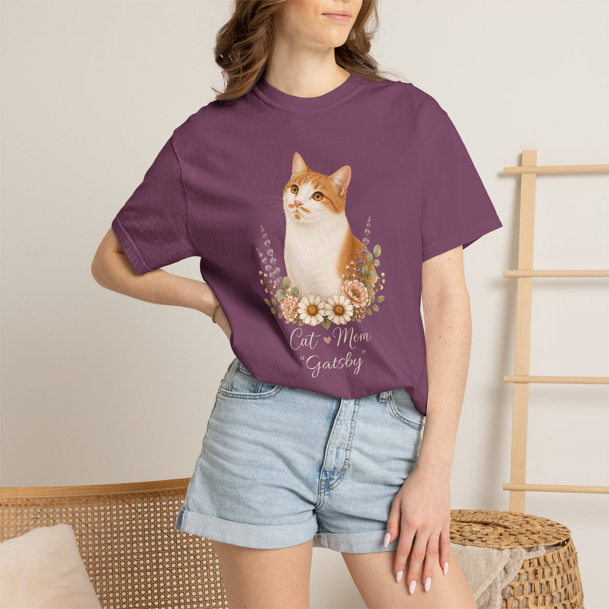 Personalized Orange Cat Mom Comfort Colors® T-Shirt