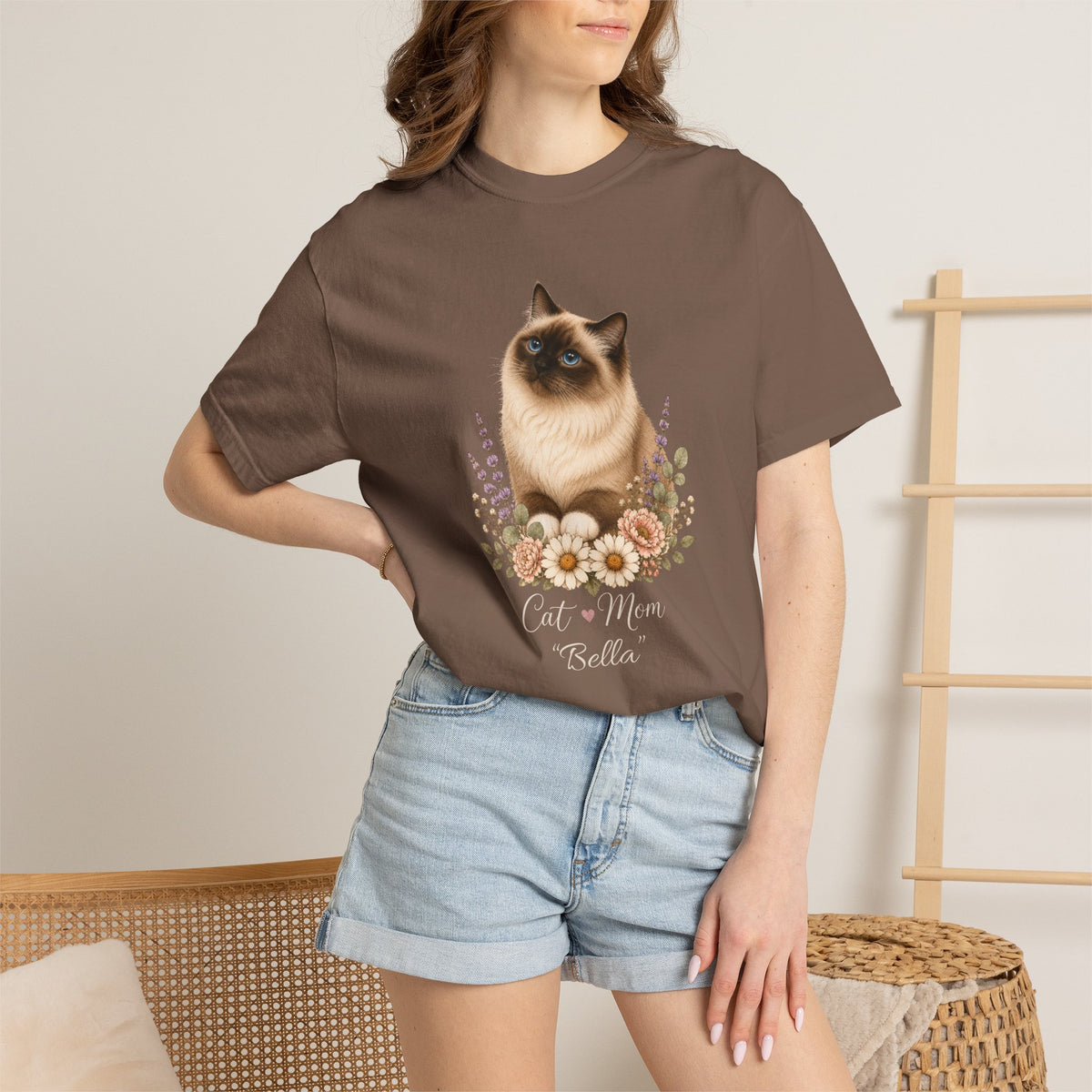 Personalized Seal Point Birman Cat Mom Comfort Colors® T-Shirt
