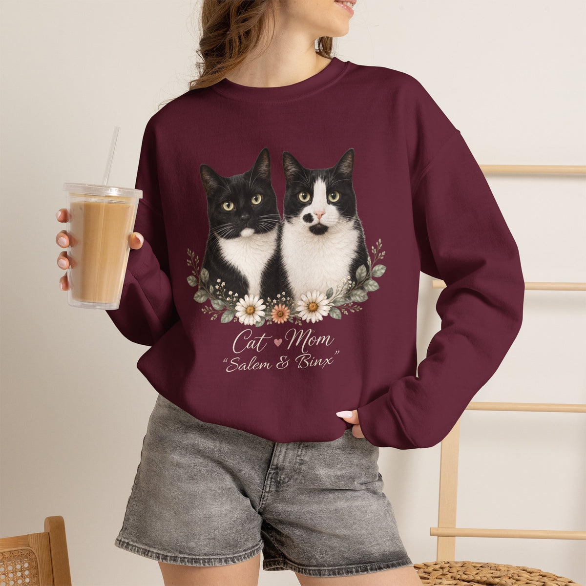 Personalized Multi-Cat Mom Gildan® Sweatshirt