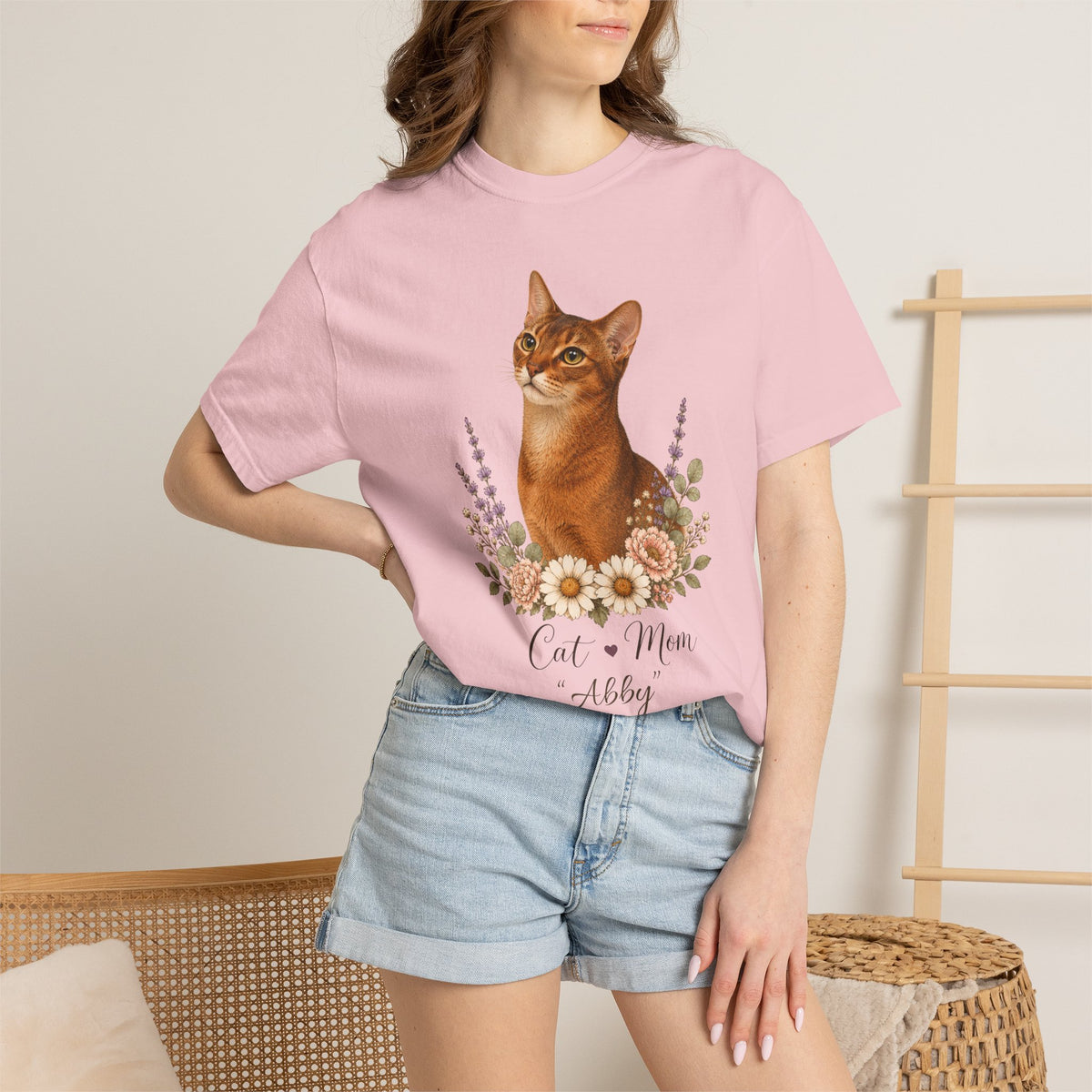 Personalized Abyssinian Cat Mom Comfort Colors® T-Shirt