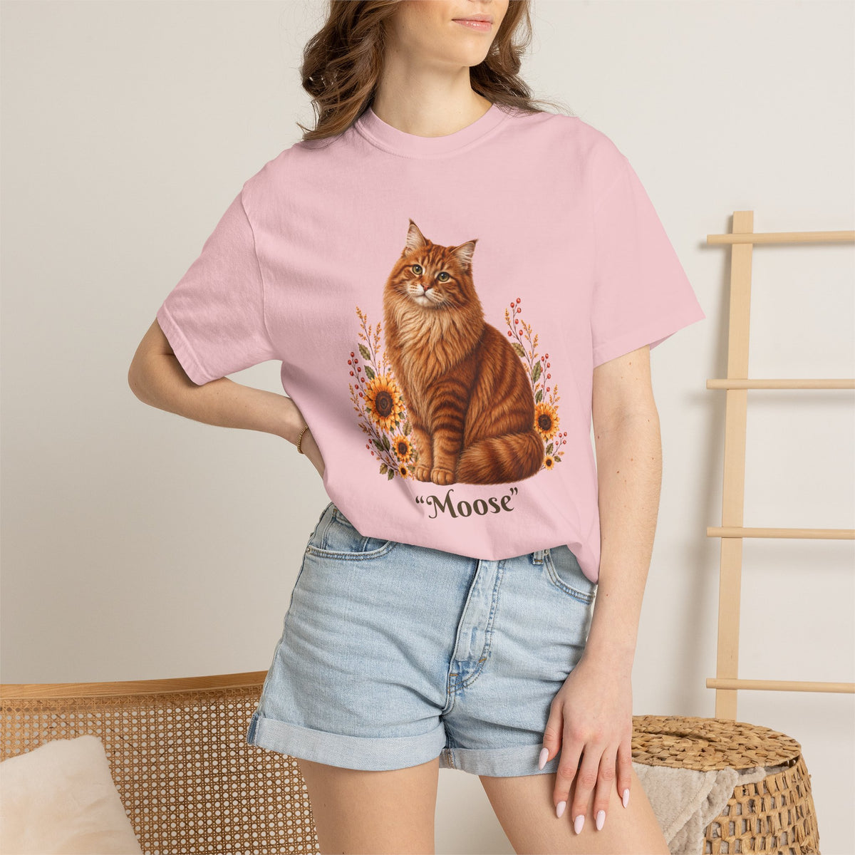 Personalized Norwegian Cat Sunflower Comfort Colors® T-Shirt