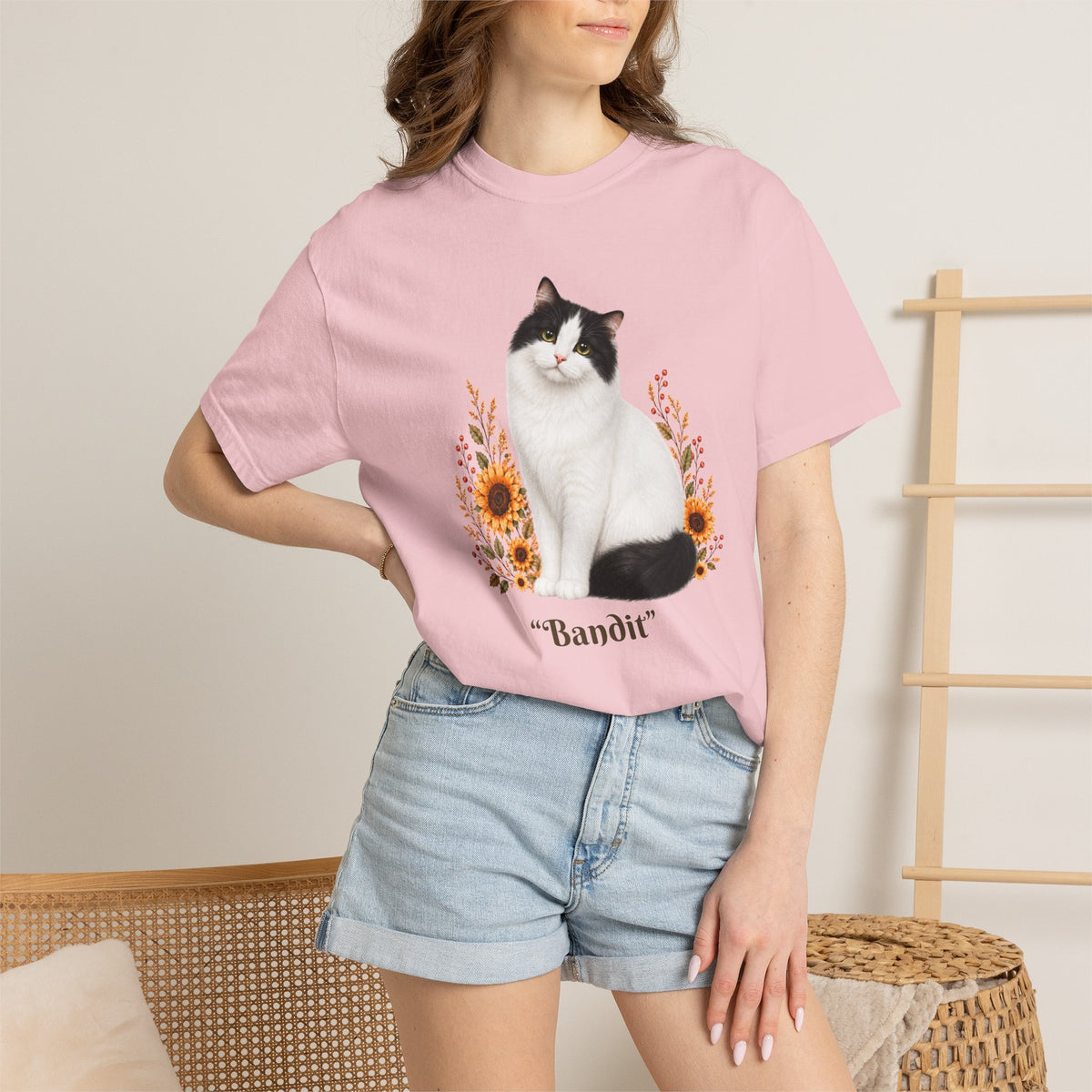 Personalized Turkish Van Sunflower Comfort Colors® T-Shirt