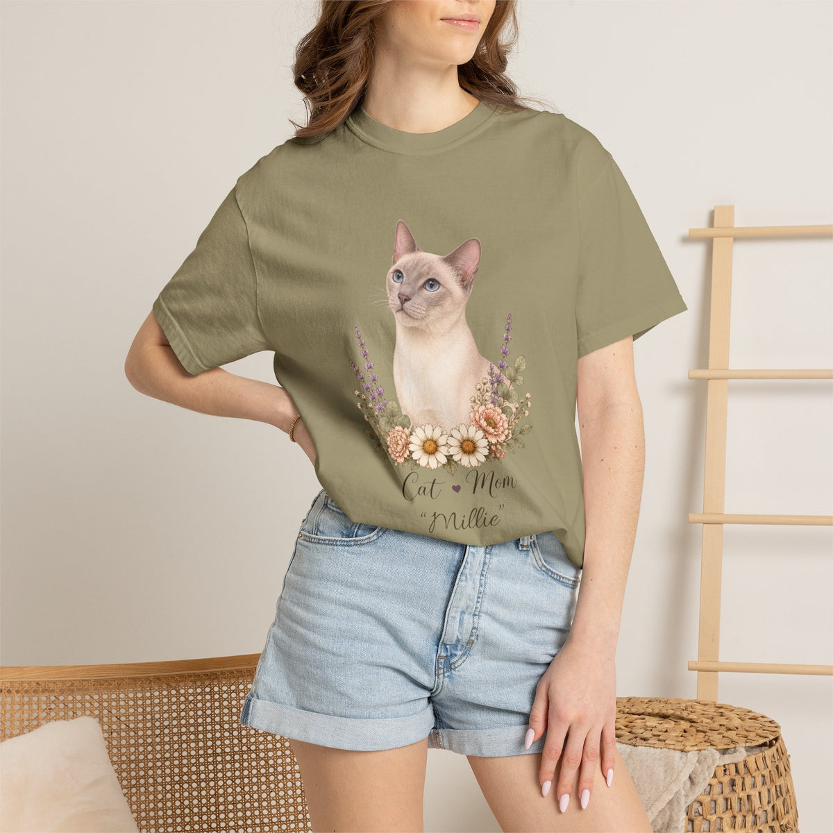 Personalized Lilac Point Siamese Cat Mom Comfort Colors® T-Shirt