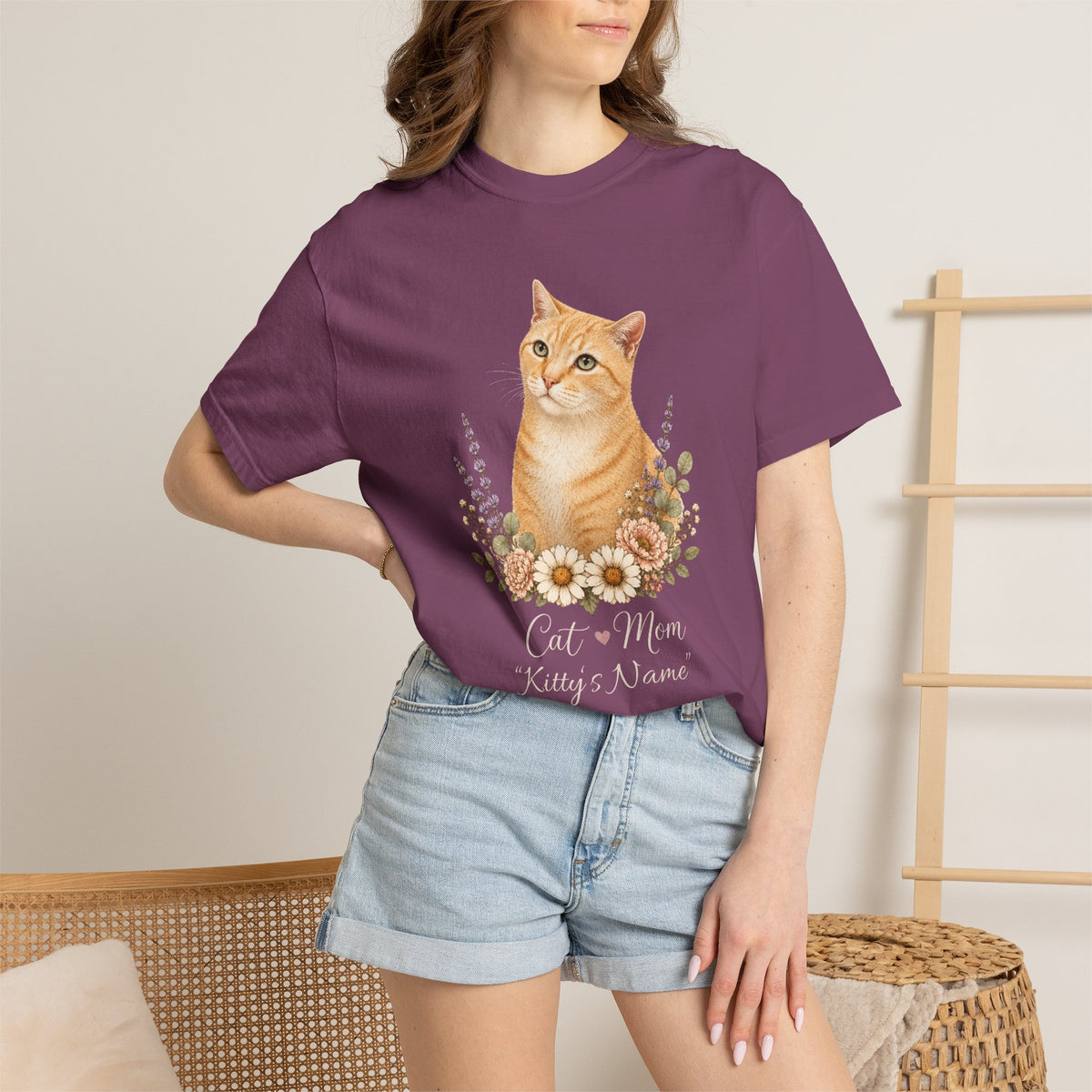 Personalized Orange Tabby Cat Comfort Colors® T-Shirt