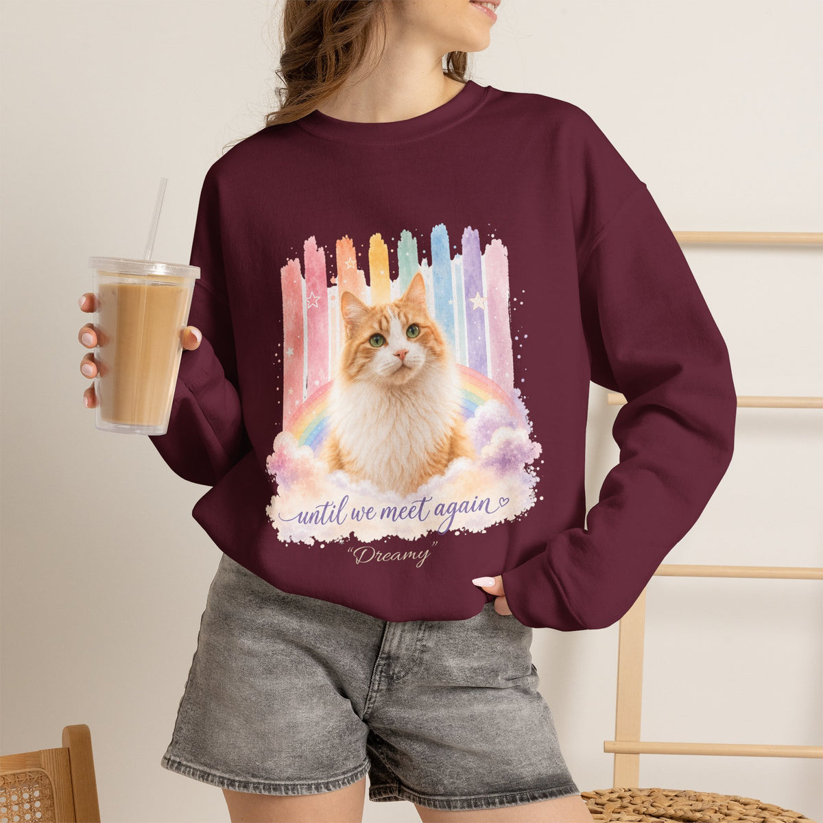 Personalized Rainbow Memorial Cat Gildan® Sweatshirt