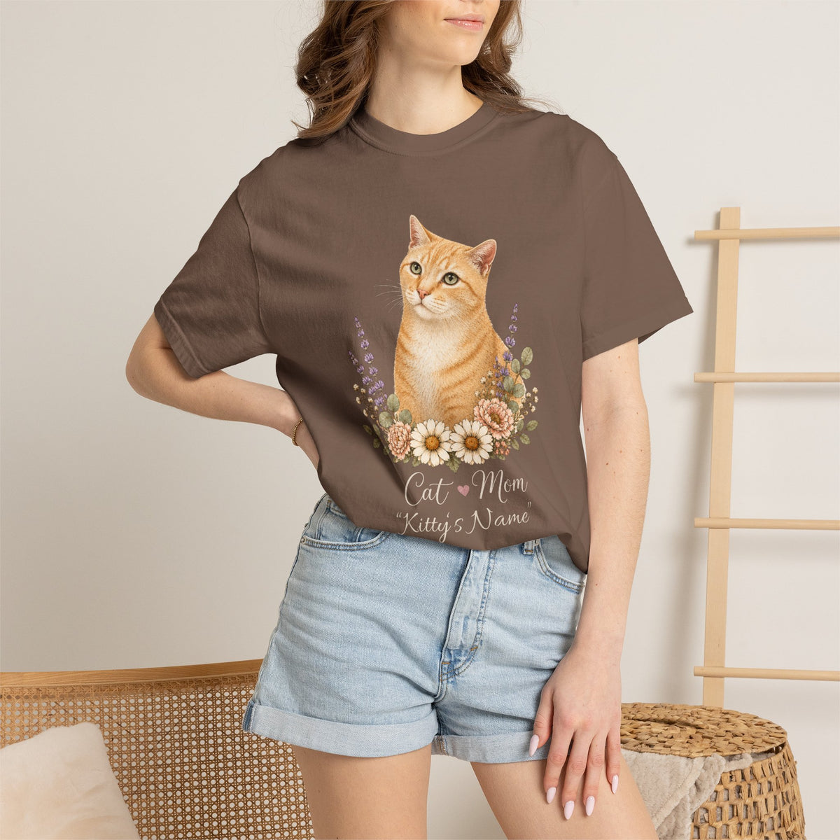 Personalized Orange Tabby Cat Comfort Colors® T-Shirt