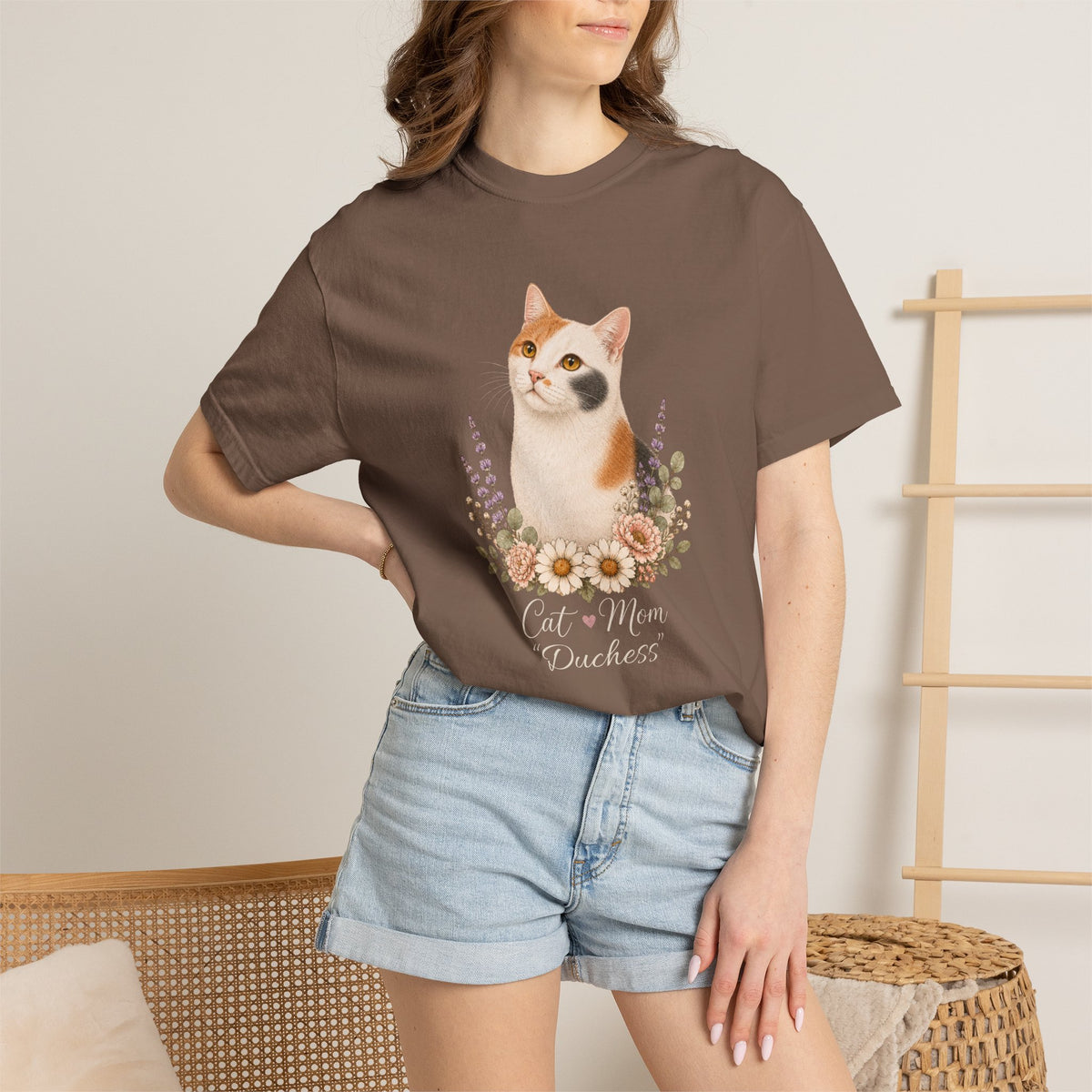 Personalized Calico Cat Mom Comfort Colors® T-Shirt