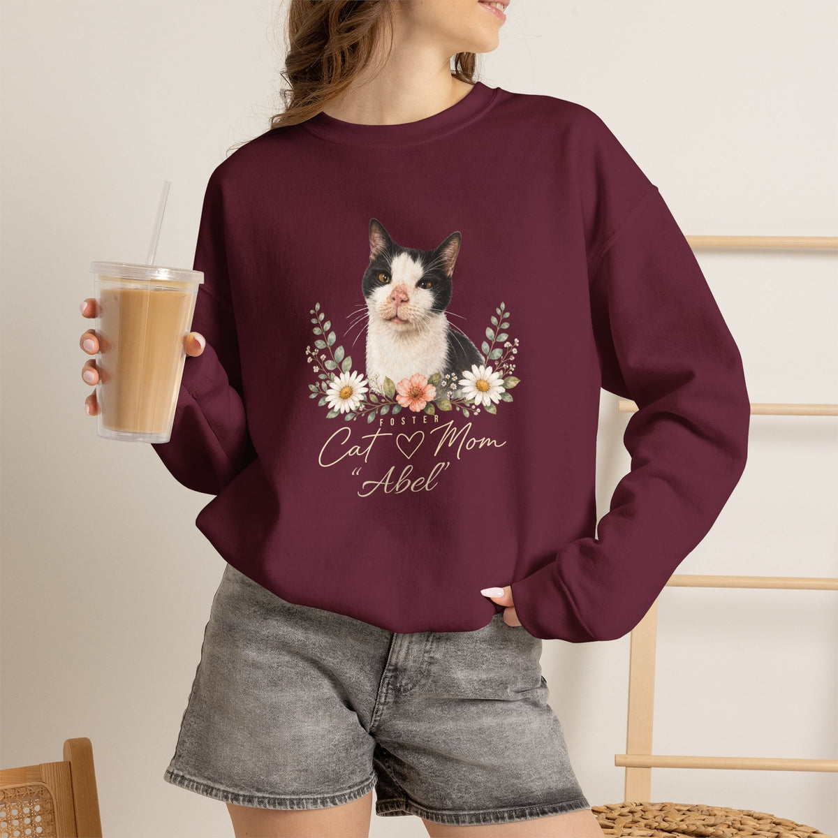 Personalized Foster Cat Mom Gildan® Sweatshirt