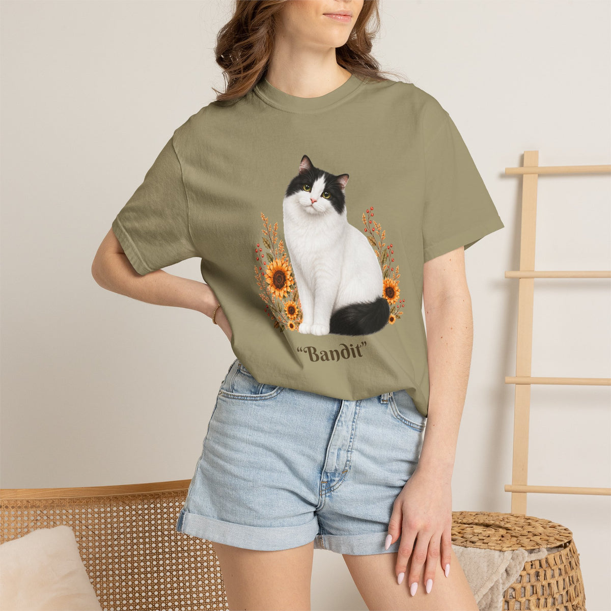 Personalized Turkish Van Sunflower Comfort Colors® T-Shirt