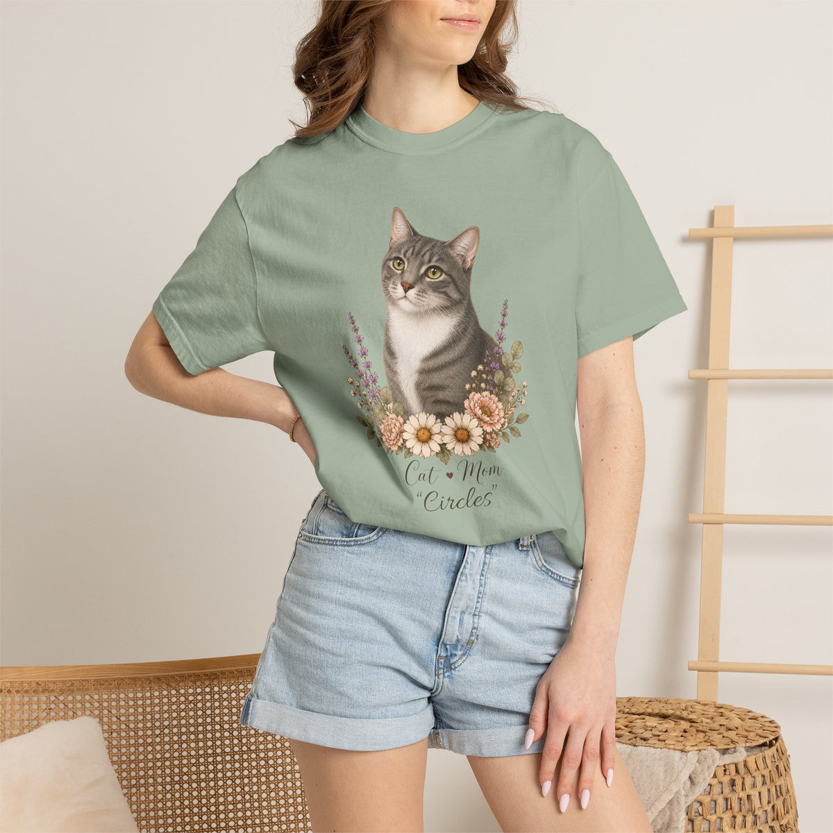 Personalized Tabby Cat Mom Comfort Colors® T-Shirt