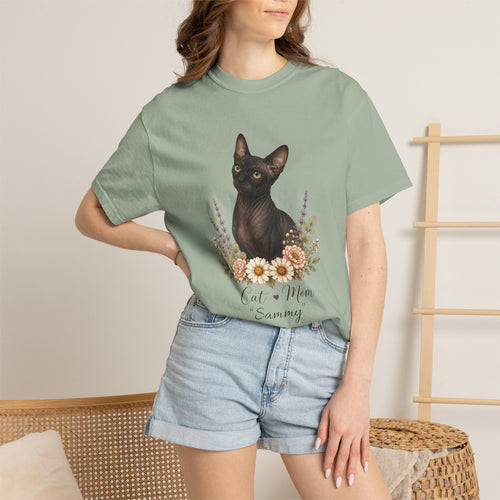 Personalized Black Sphinx Cat Mom Comfort Colors® T-Shirt