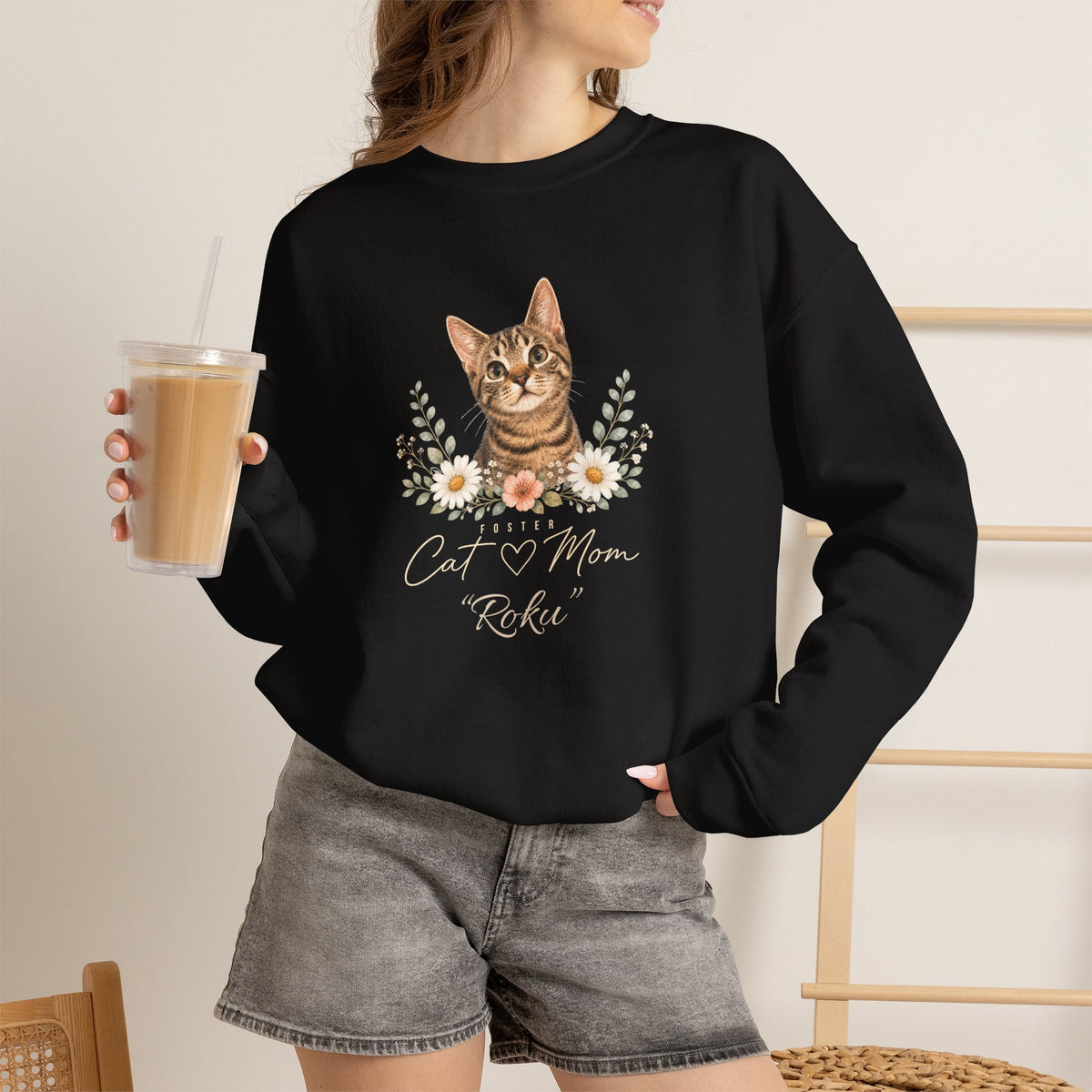 Personalized Foster Cat Mom Gildan® Sweatshirt