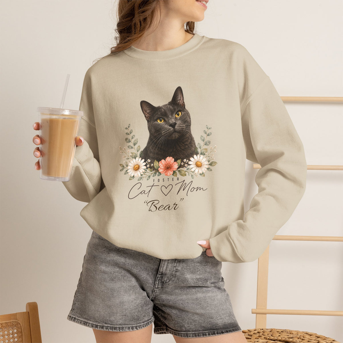 Personalized Foster Cat Mom Gildan® Sweatshirt