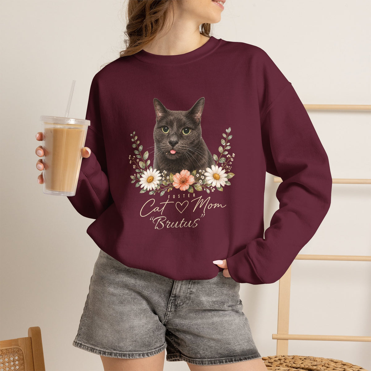 Personalized Foster Cat Mom Gildan® Sweatshirt