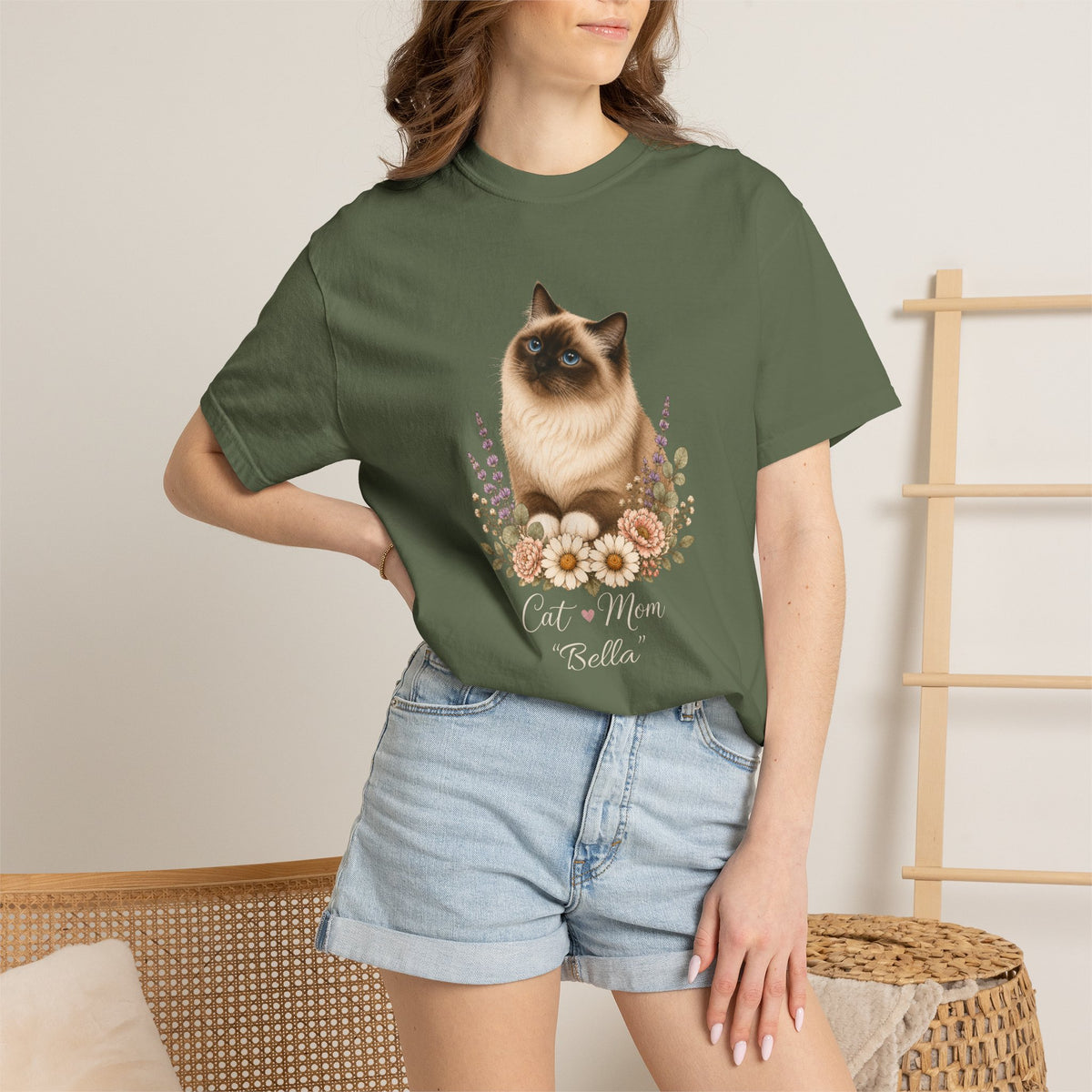 Personalized Seal Point Birman Cat Mom Comfort Colors® T-Shirt