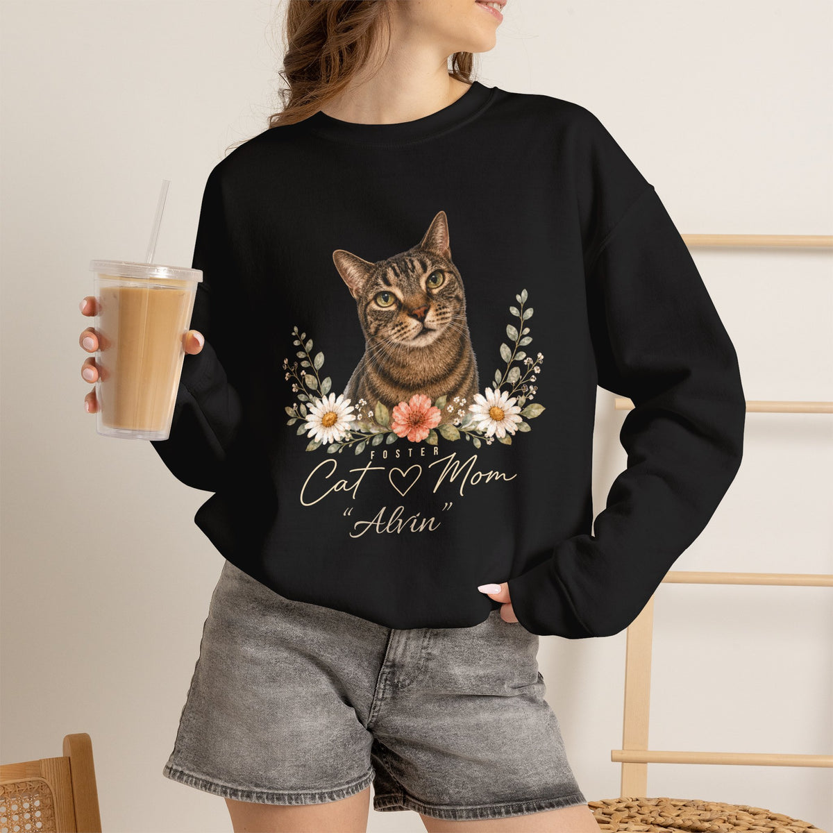 Personalized Foster Cat Mom Gildan® Sweatshirt