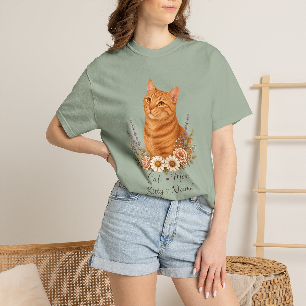 Personalized Orange Tabby Cat Comfort Colors® T-Shirt